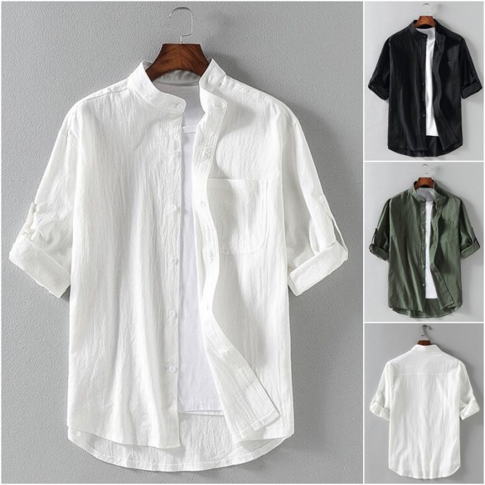 Men's white collared dress shirt