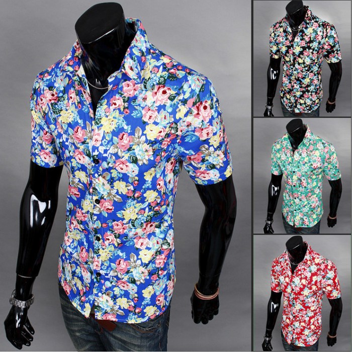 Floral pattern mens dress shirt