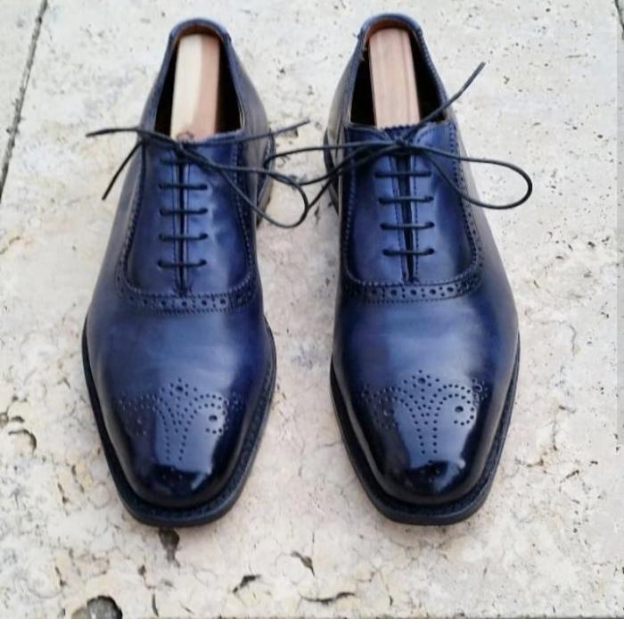 Navy blue dress shoes mens