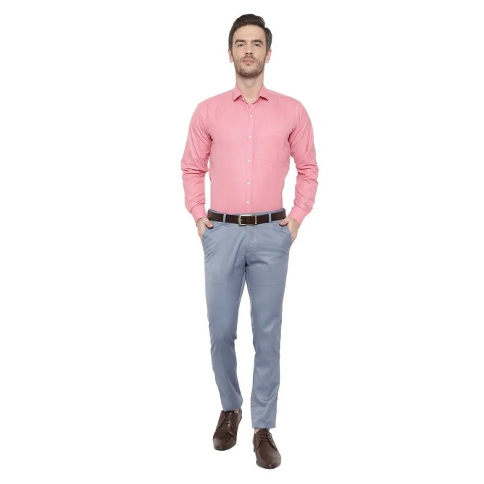 Mens pink slim fit dress shirt