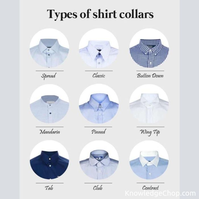 Men's dress shirts collar types