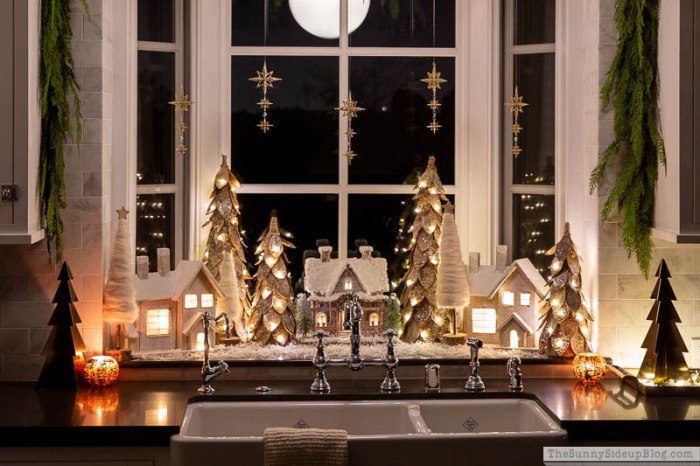 How to decorate kitchen window for christmas