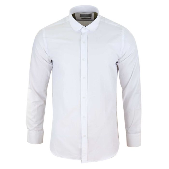 Men's white collared dress shirt