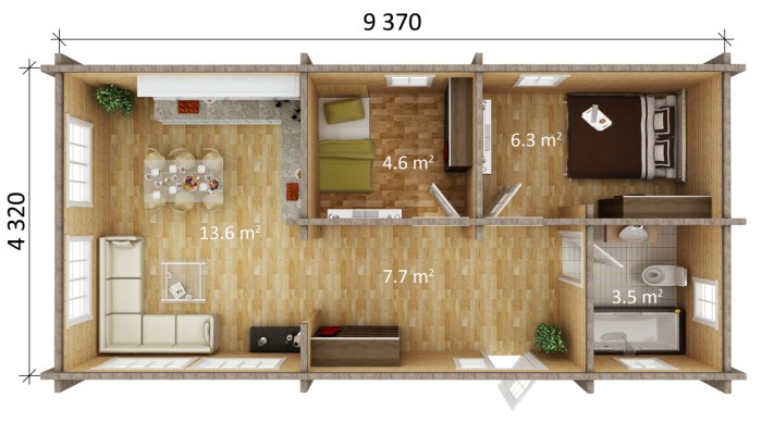 Desain interior rumah type 36 2 kamar