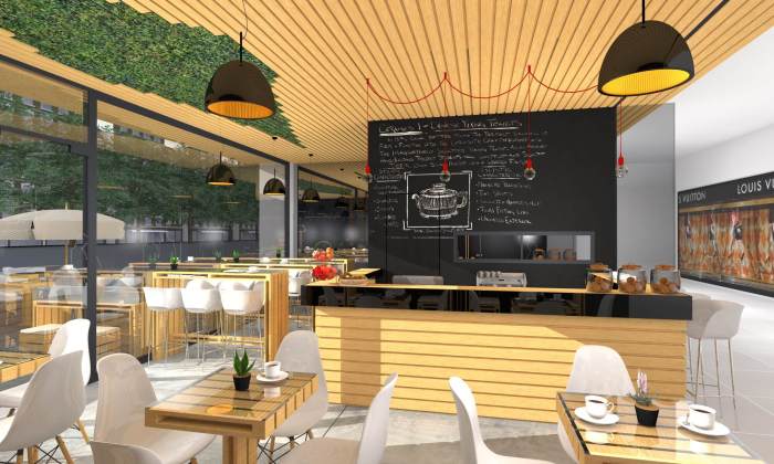 Desain interior cafe minimalis sederhana